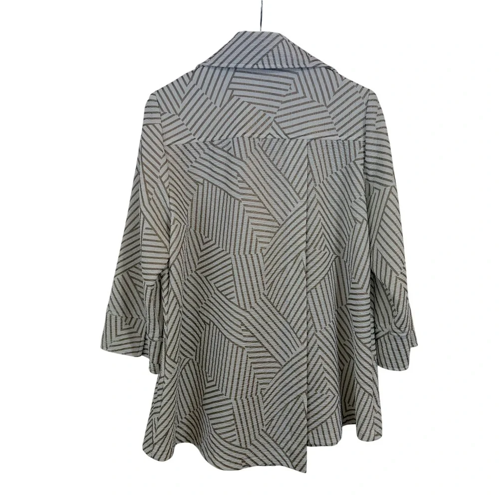IC by Connie K Blazer Geometric Textured Single Button Jacket Large USA Made - Picture 6 of 10